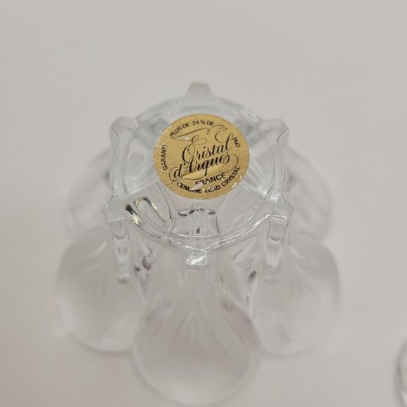 Genuine Lead Crystal d'Arques France Daisy Candlestick Holder Tapers  Set of 2 - Picture 6 of 14